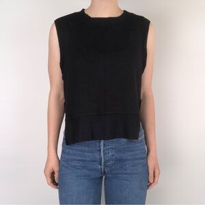 Bleusalt‎ Side Slit Tank Top Black Size 4 Stretch Ribbed